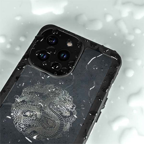 Chinese Black Dragon iPhone 15 Pro Waterproof Case